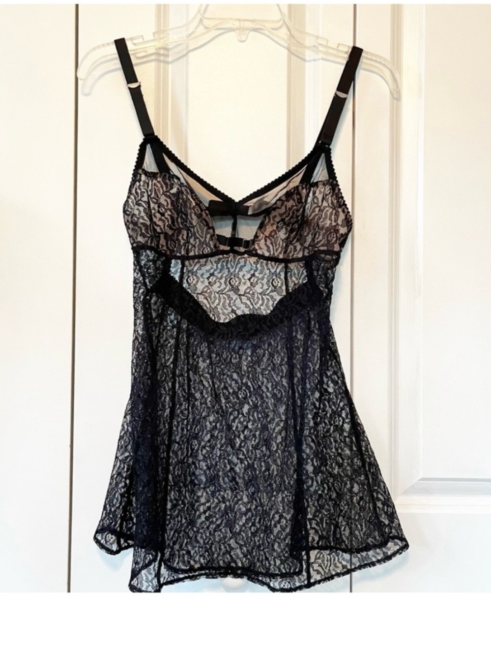 NWT Victoria's Secret Black Lace Babydoll Chemise